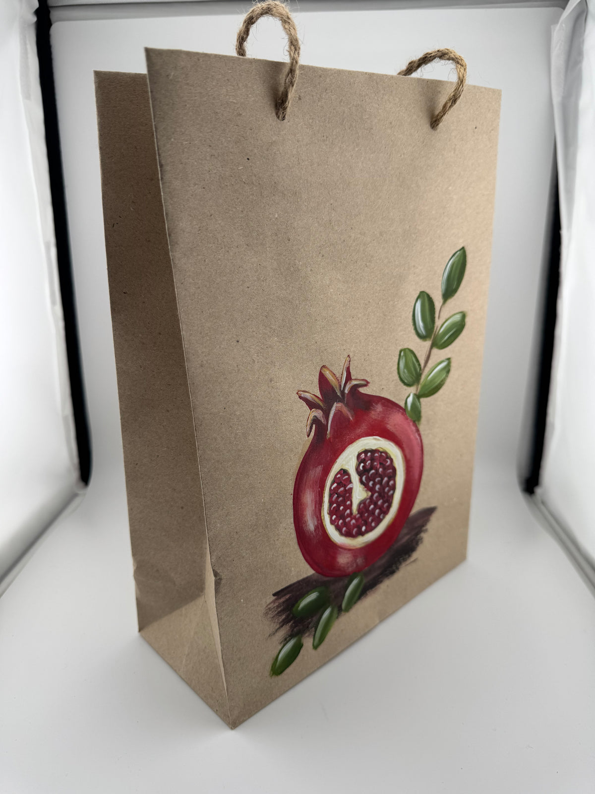 Hand Painted Pomegranate Paper Gift Bags