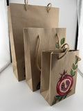 Hand Painted Pomegranate Paper Gift Bags