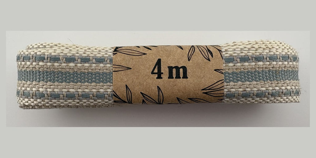 Linen With Duck-egg Stripes / Stitching