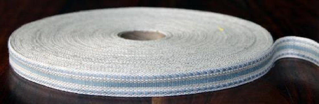 Linen With Duck-egg Stripes / Stitching