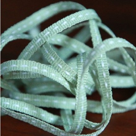 Mint Green Petersham With White Centre Stitch