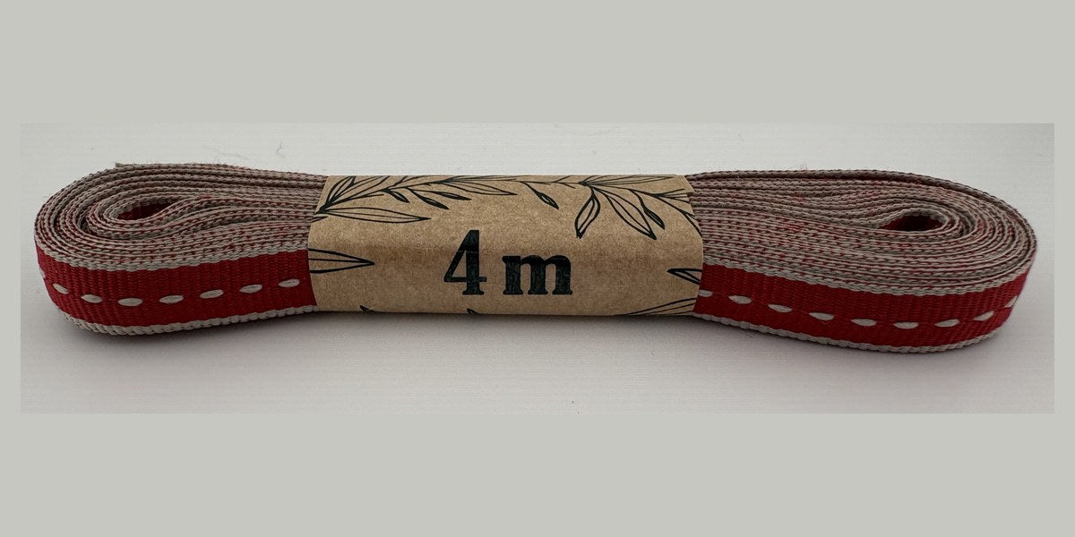Red & Stone With White Stitching