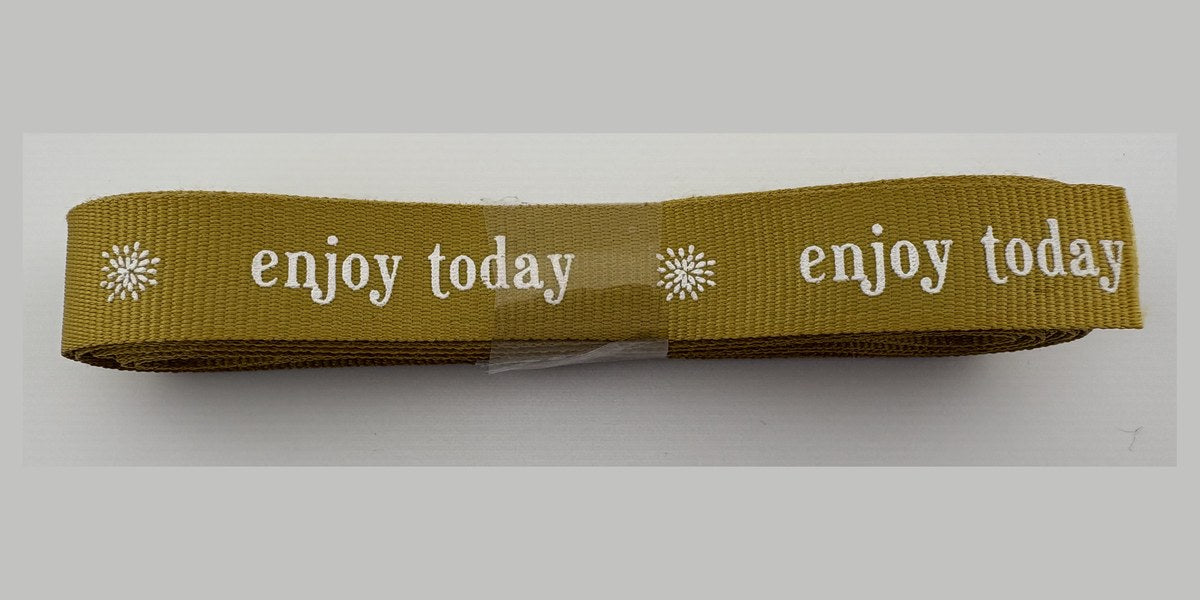 Enjoy Today - White On Mustard