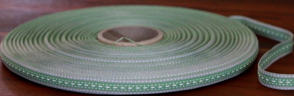 Stone With Fern Green Centre And Light Cream Stitching