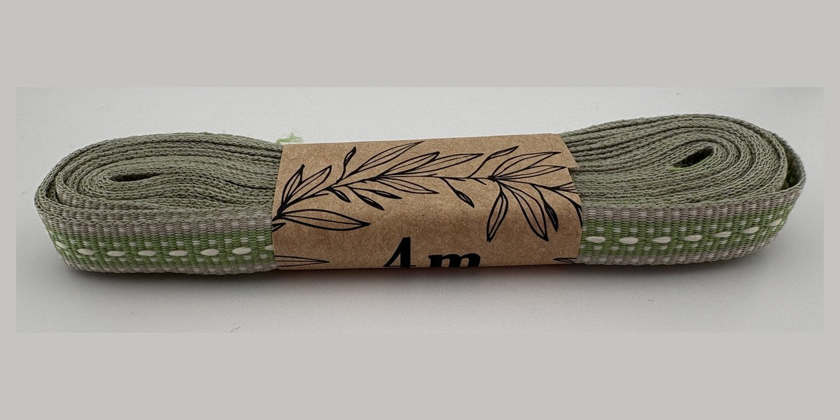 Stone With Fern Green Centre And Light Cream Stitching