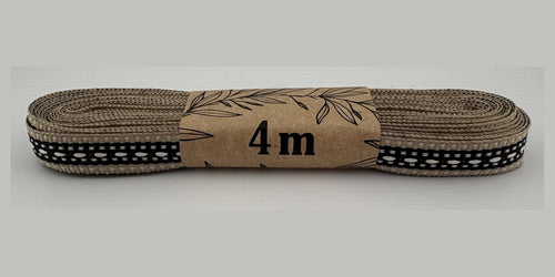 Beige With Black Centre And Light Cream Stitching