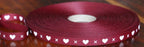 Hearts - White On Maroon Red