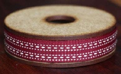 Maroon Red With Cream Stitching
