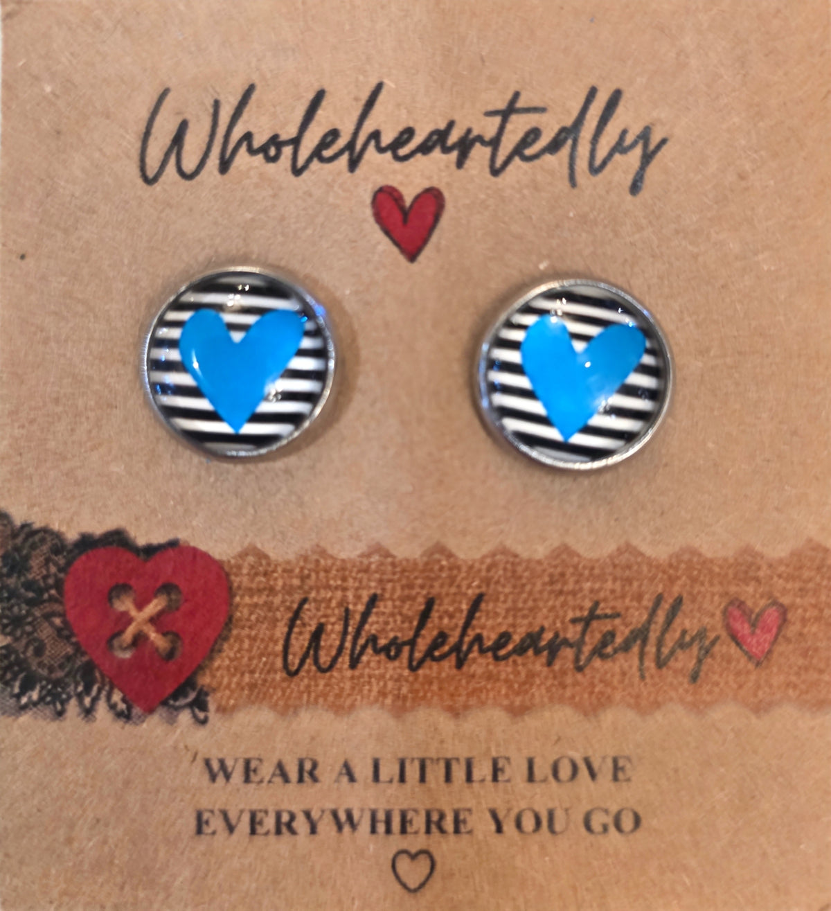 Blue heart earings