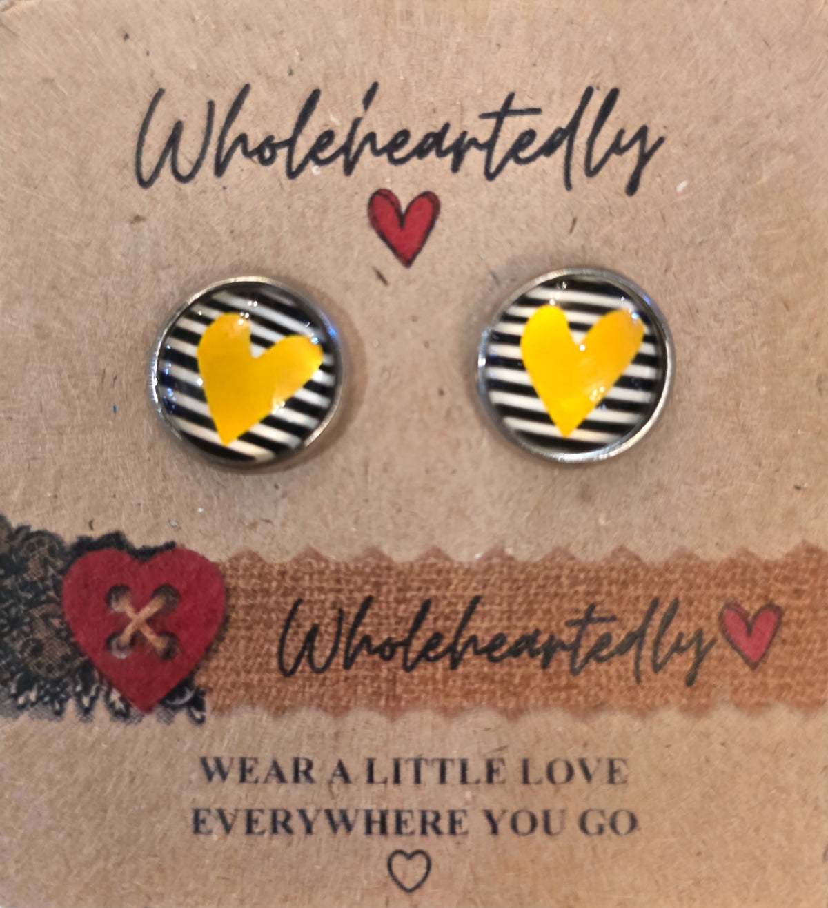 Yellow heart earings