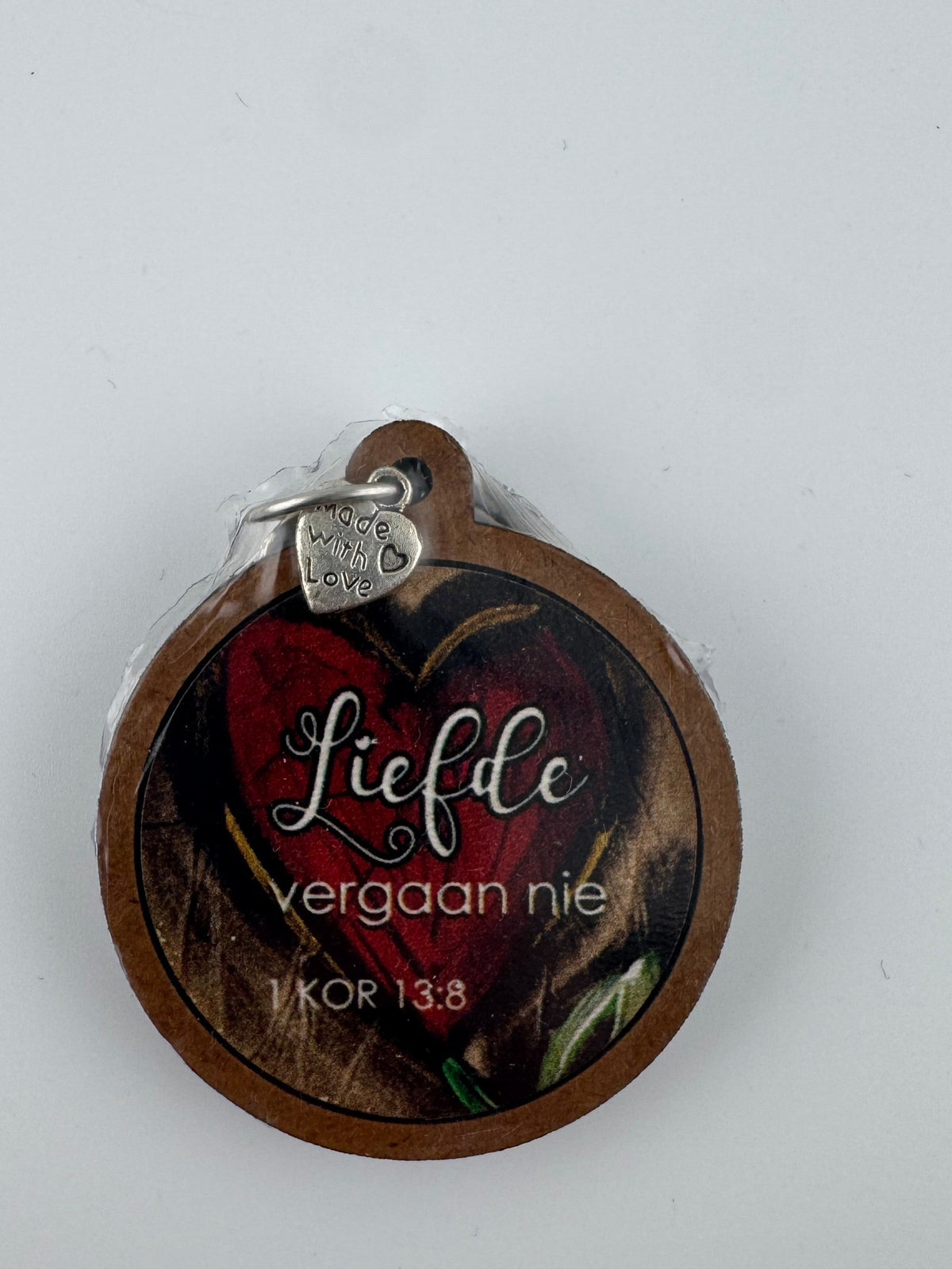 Heart pendant - blue floral on navy cord
