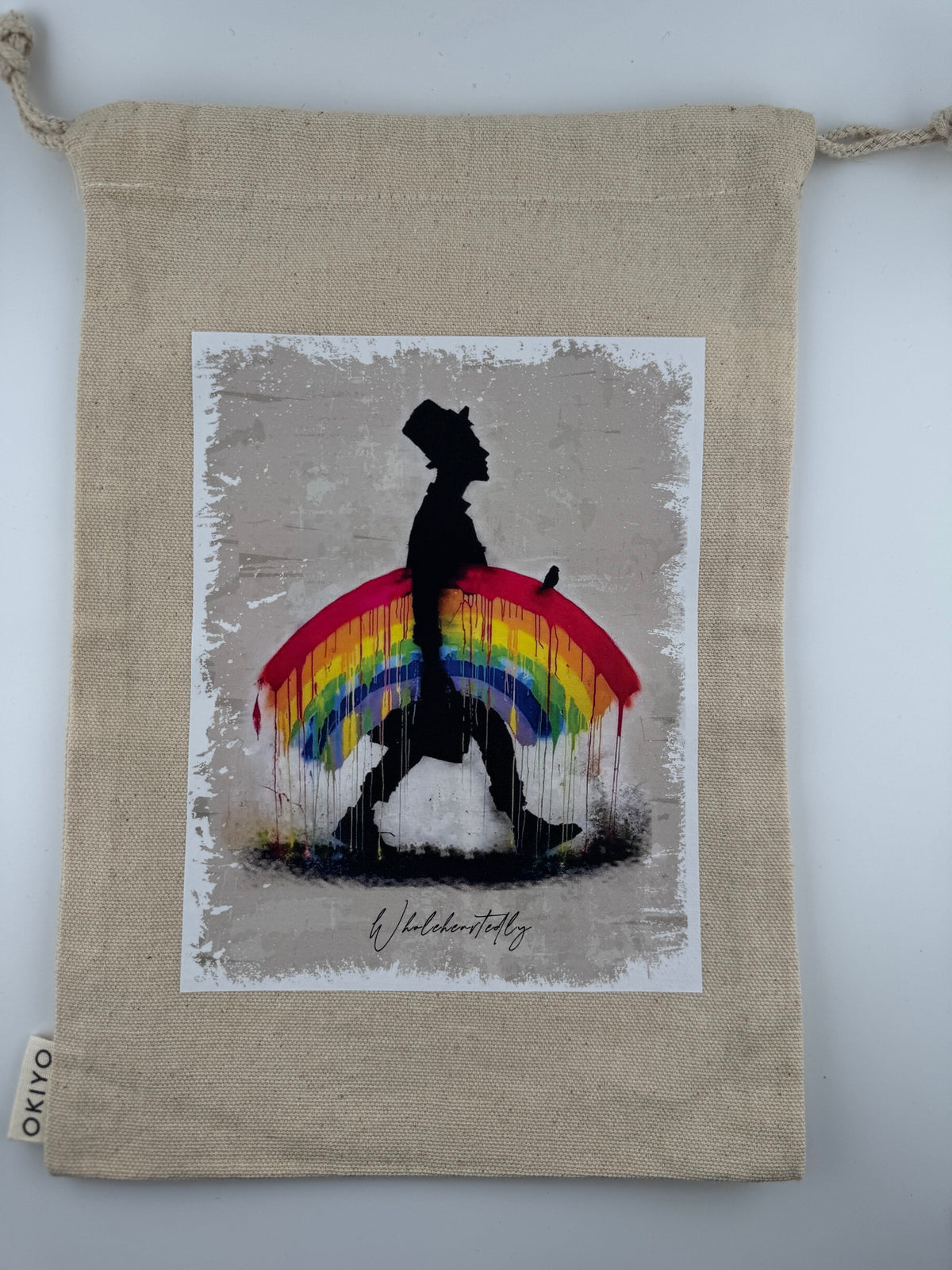 Canvas drawstring bag - rainbow walker