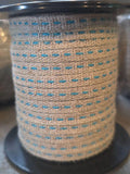 Linen With Blue Single Saddle Stitch