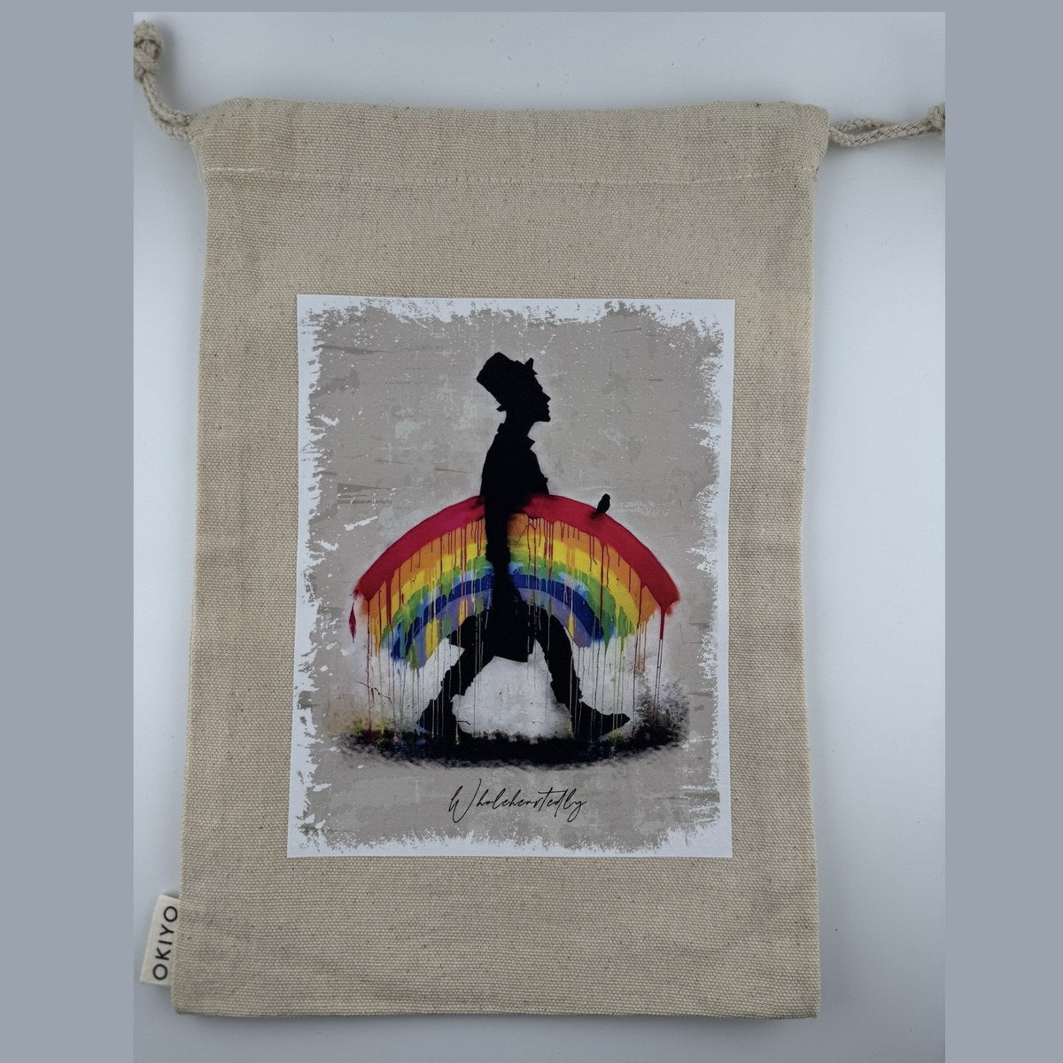 Canvas drawstring bag - rainbow walker